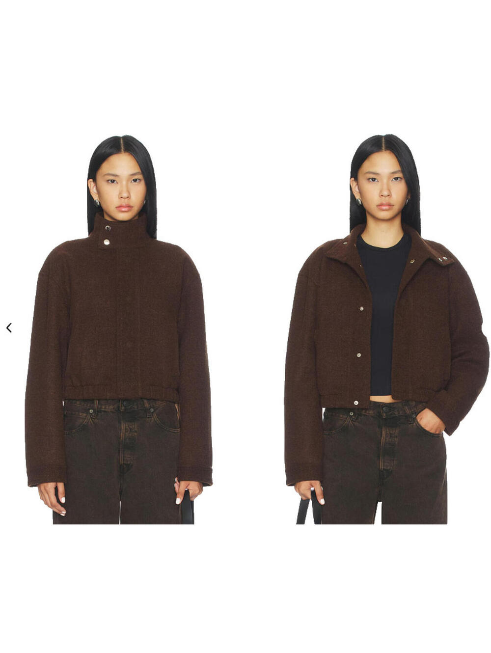 ALL THE WAYS Calen Jacket brown snap button closure size XXS $98msrp
